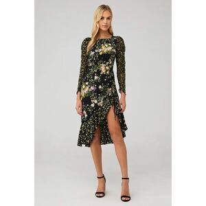 For Love & Lemons Ross Long-sleeve Midi Dress Size XS October Floral #2D455
